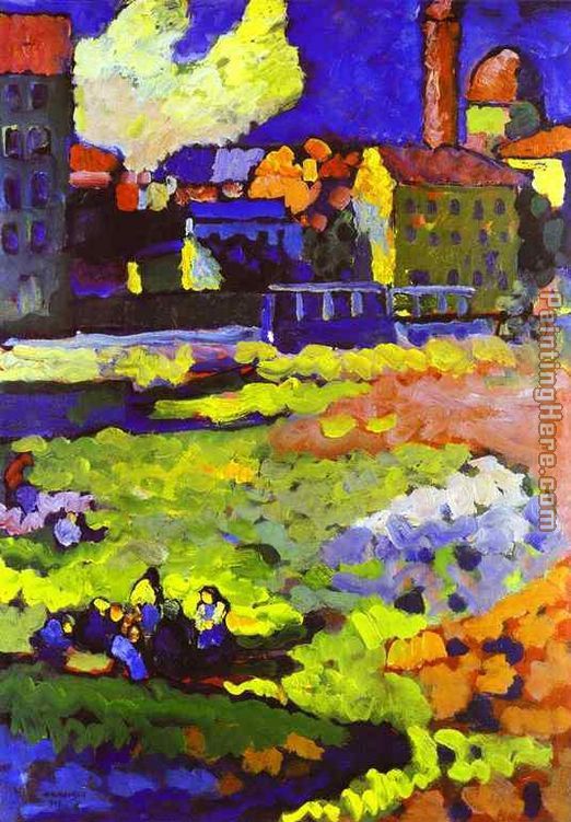 Munich Schwabing With The Church Of St Ursula painting - Wassily Kandinsky Munich Schwabing With The Church Of St Ursula art painting